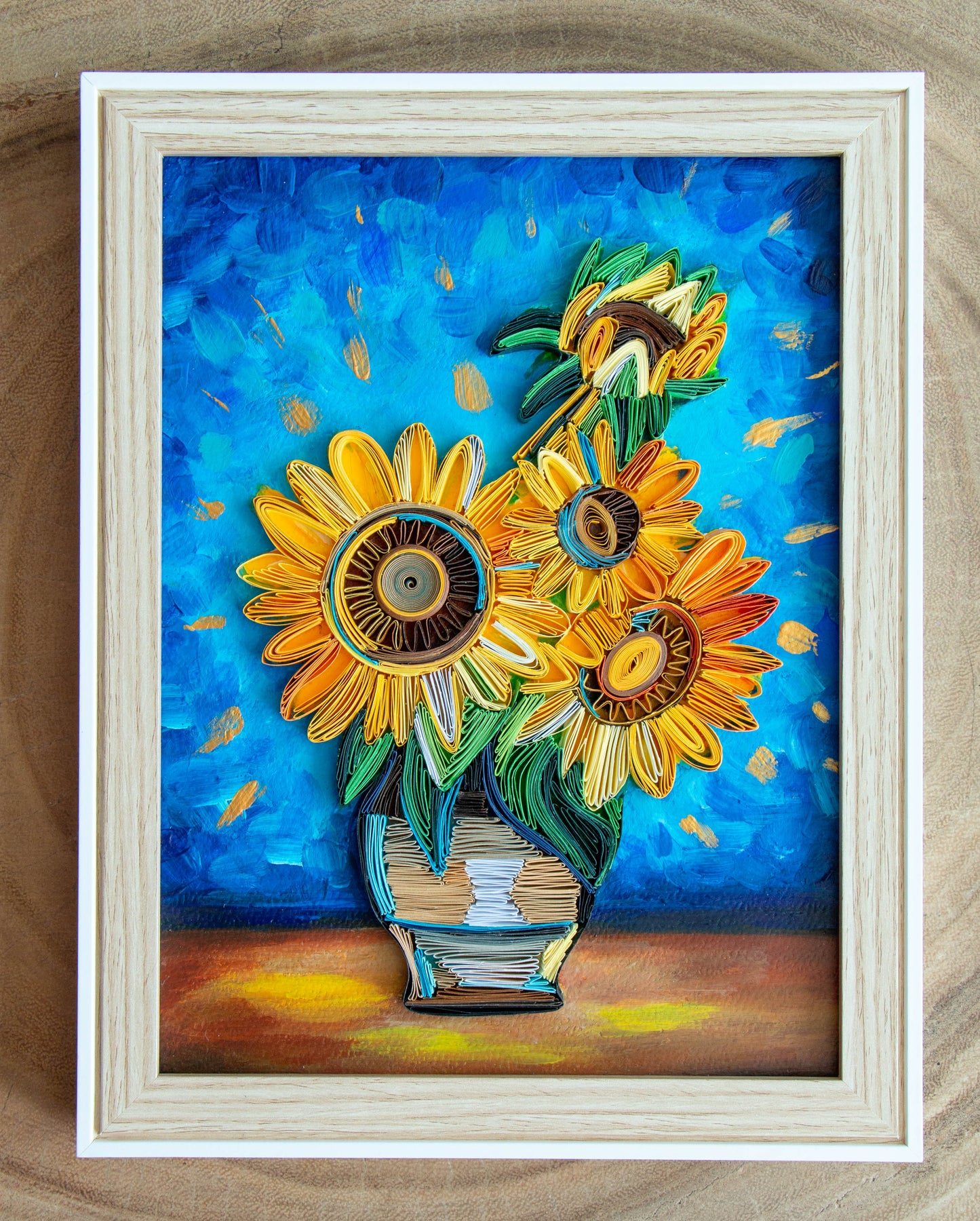 Sunflowers from paper - Van Gogh Sunflowers Reproduction – Original Present - Handmade gift ArtyMargarita.com Unique artworks from paper