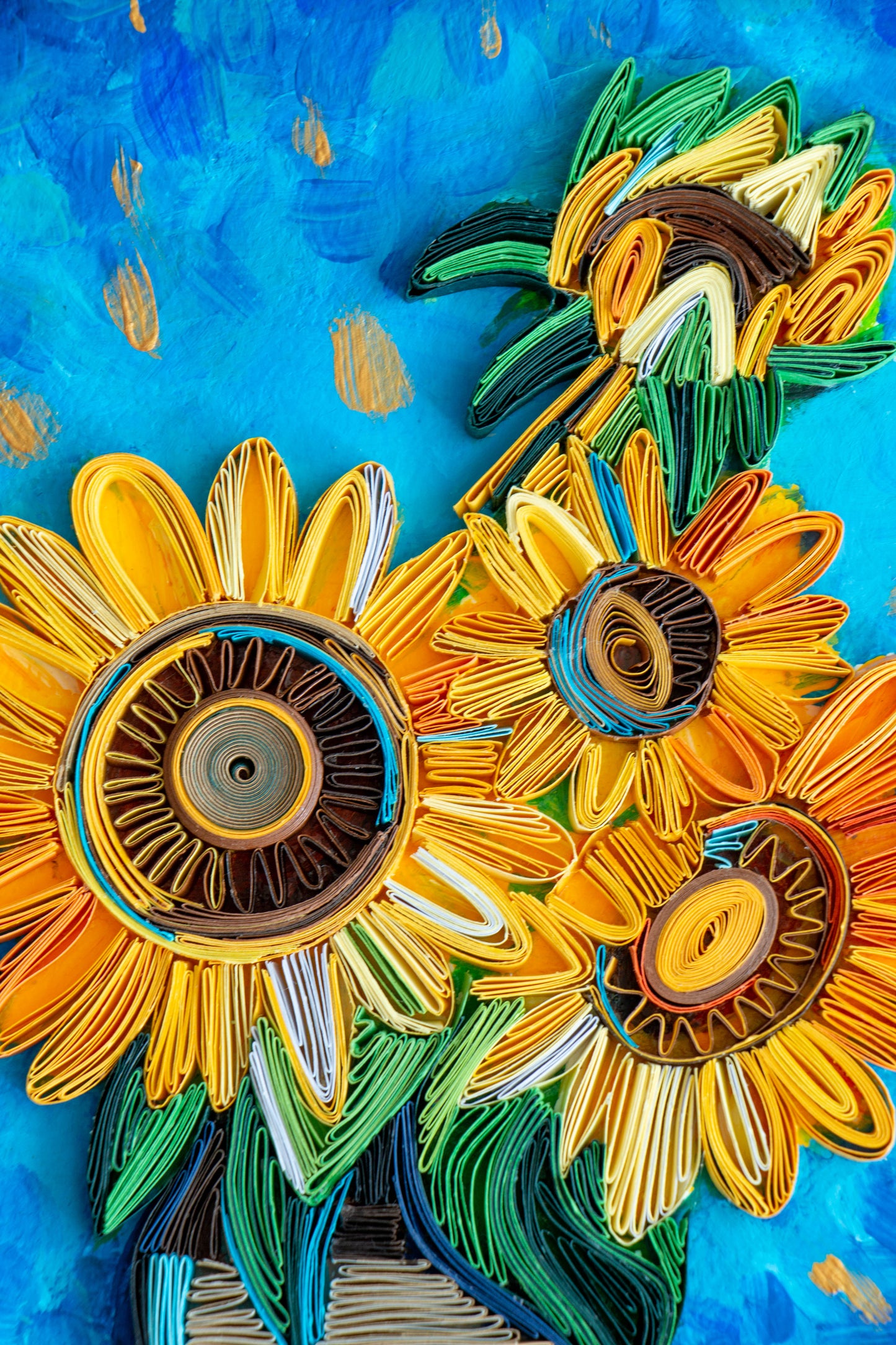 Sunflowers from paper - Van Gogh Sunflowers Reproduction – Original Present - Handmade gift ArtyMargarita.com Unique artworks from paper