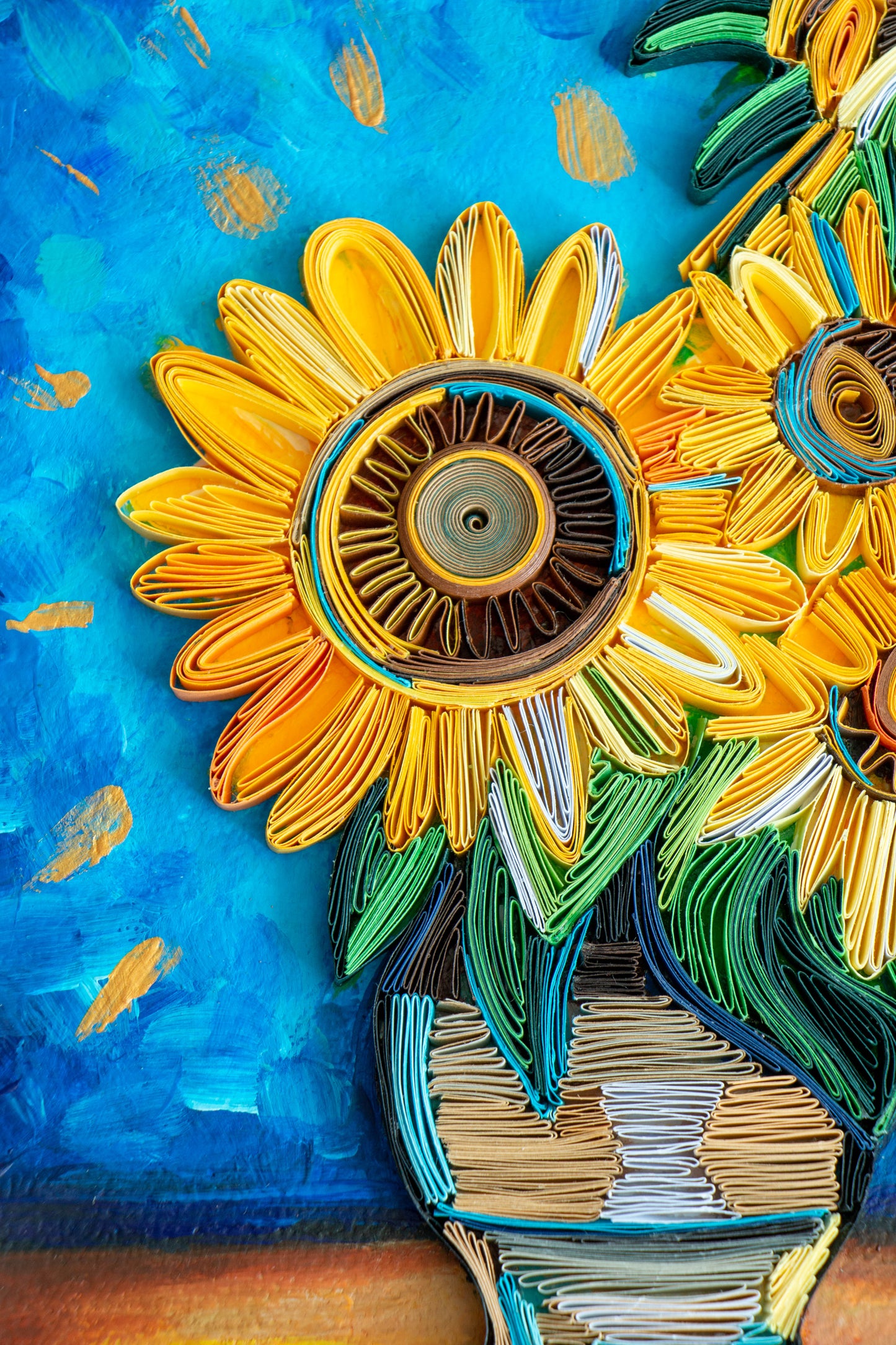 Sunflowers from paper - Van Gogh Sunflowers Reproduction – Original Present - Handmade gift ArtyMargarita.com Unique artworks from paper