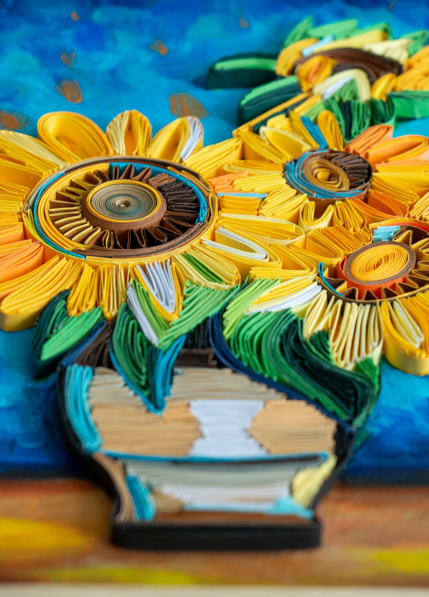 Sunflowers from paper - Van Gogh Sunflowers Reproduction – Original Present - Handmade gift ArtyMargarita.com Unique artworks from paper