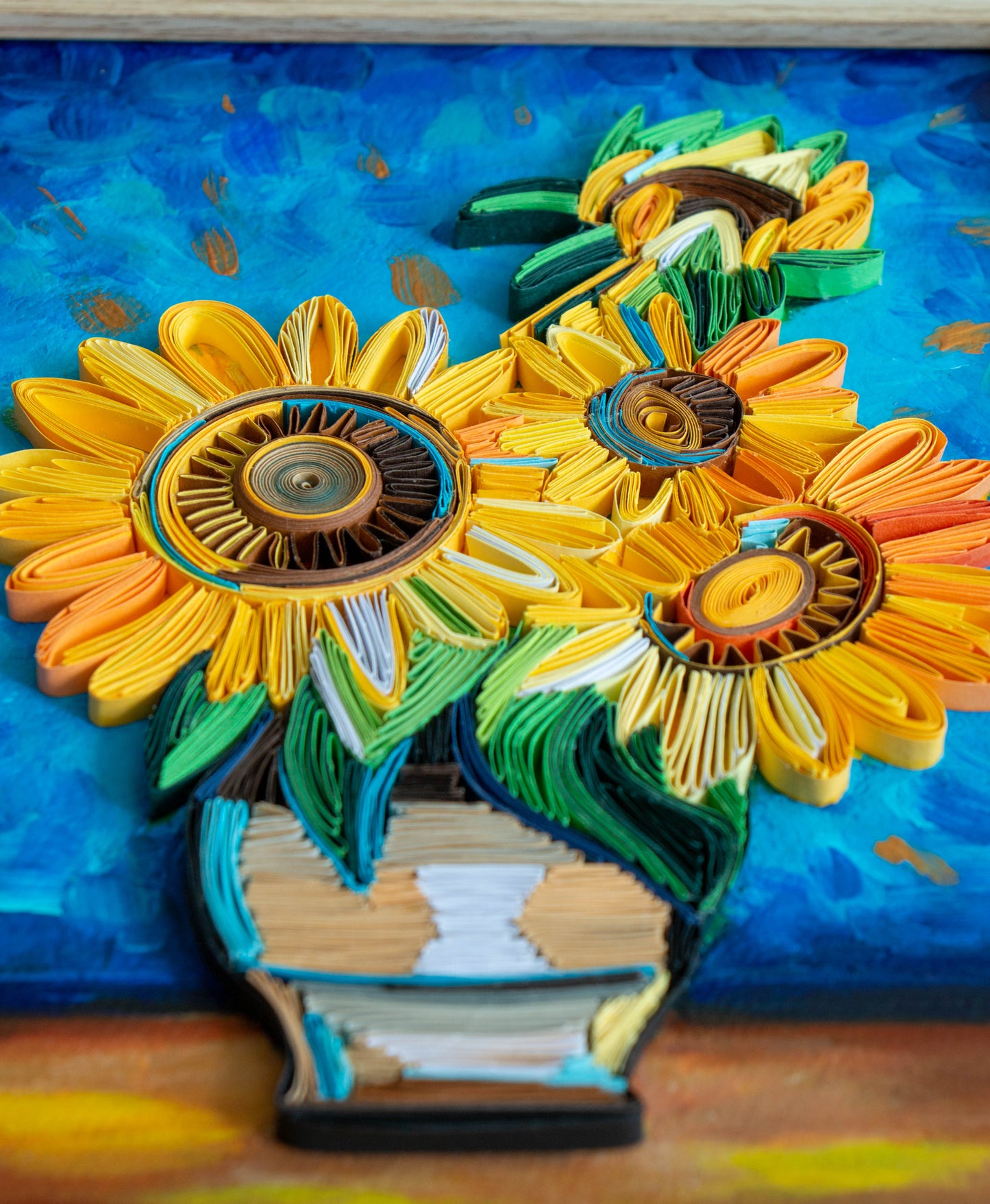 Sunflowers from paper - Van Gogh Sunflowers Reproduction – Original Present - Handmade gift ArtyMargarita.com Unique artworks from paper