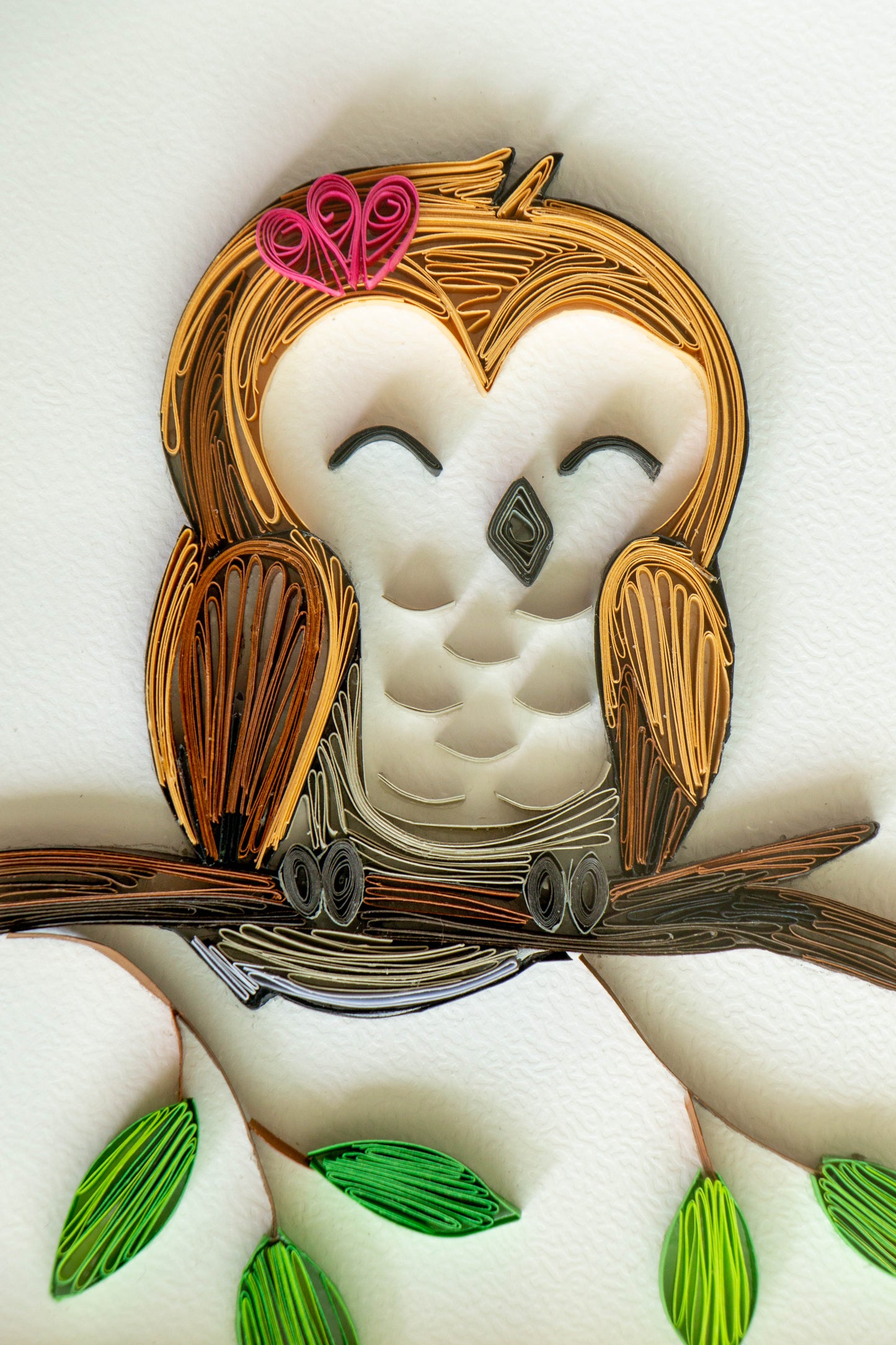 Small baby bird from paper. Baby room present quilling artwork. ArtyMargarita.com Unique artworks from paper.