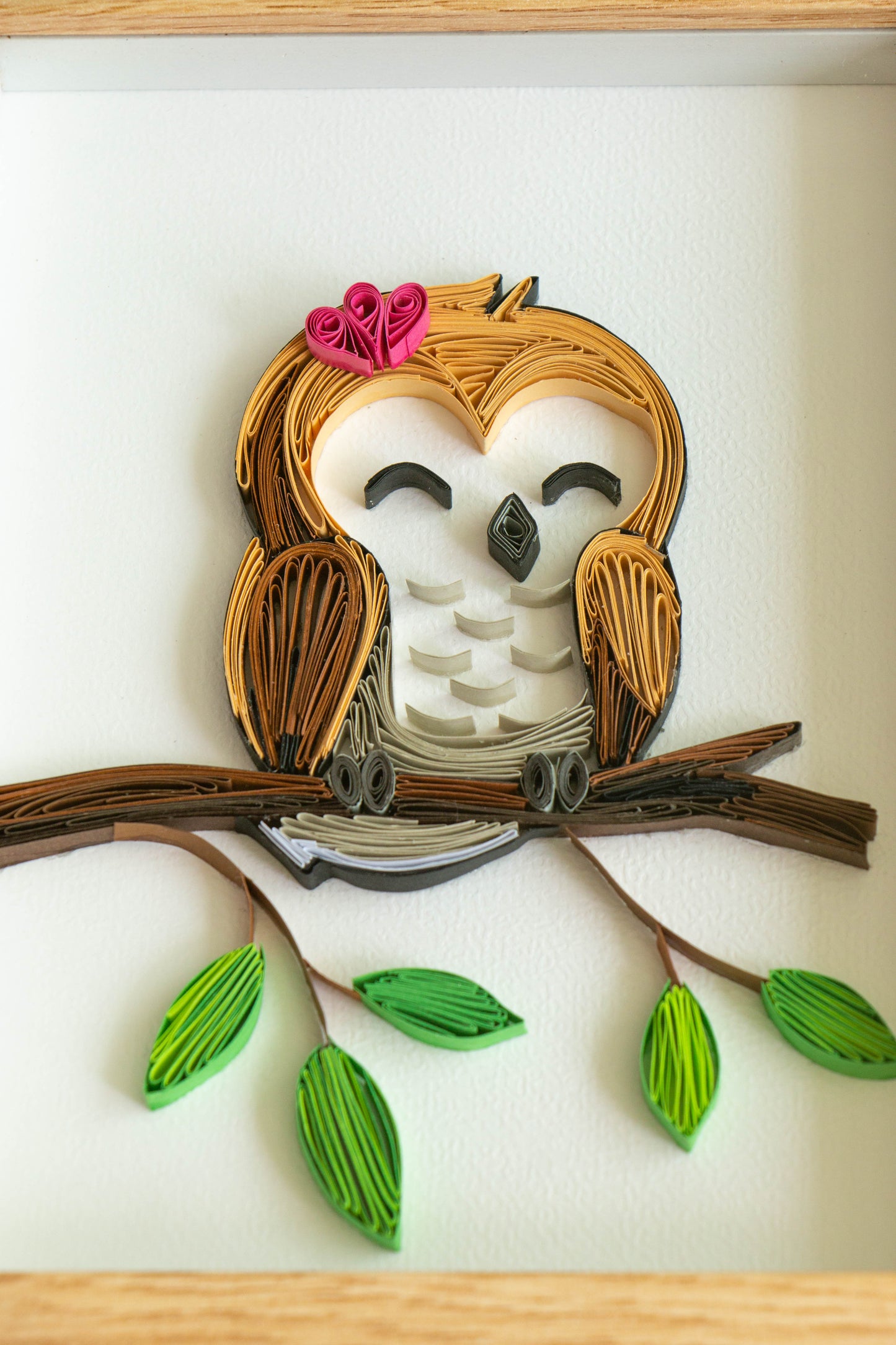 Small baby bird from paper. Baby room present quilling artwork. ArtyMargarita.com Unique artworks from paper.