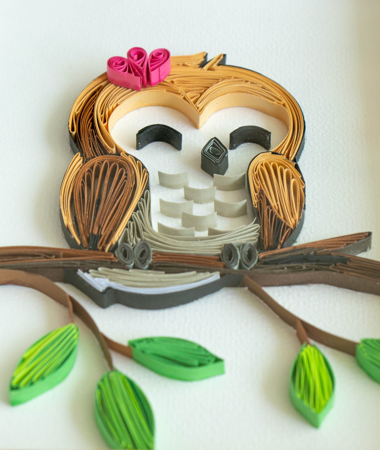 Small baby bird from paper. Baby room present quilling artwork. ArtyMargarita.com Unique artworks from paper.