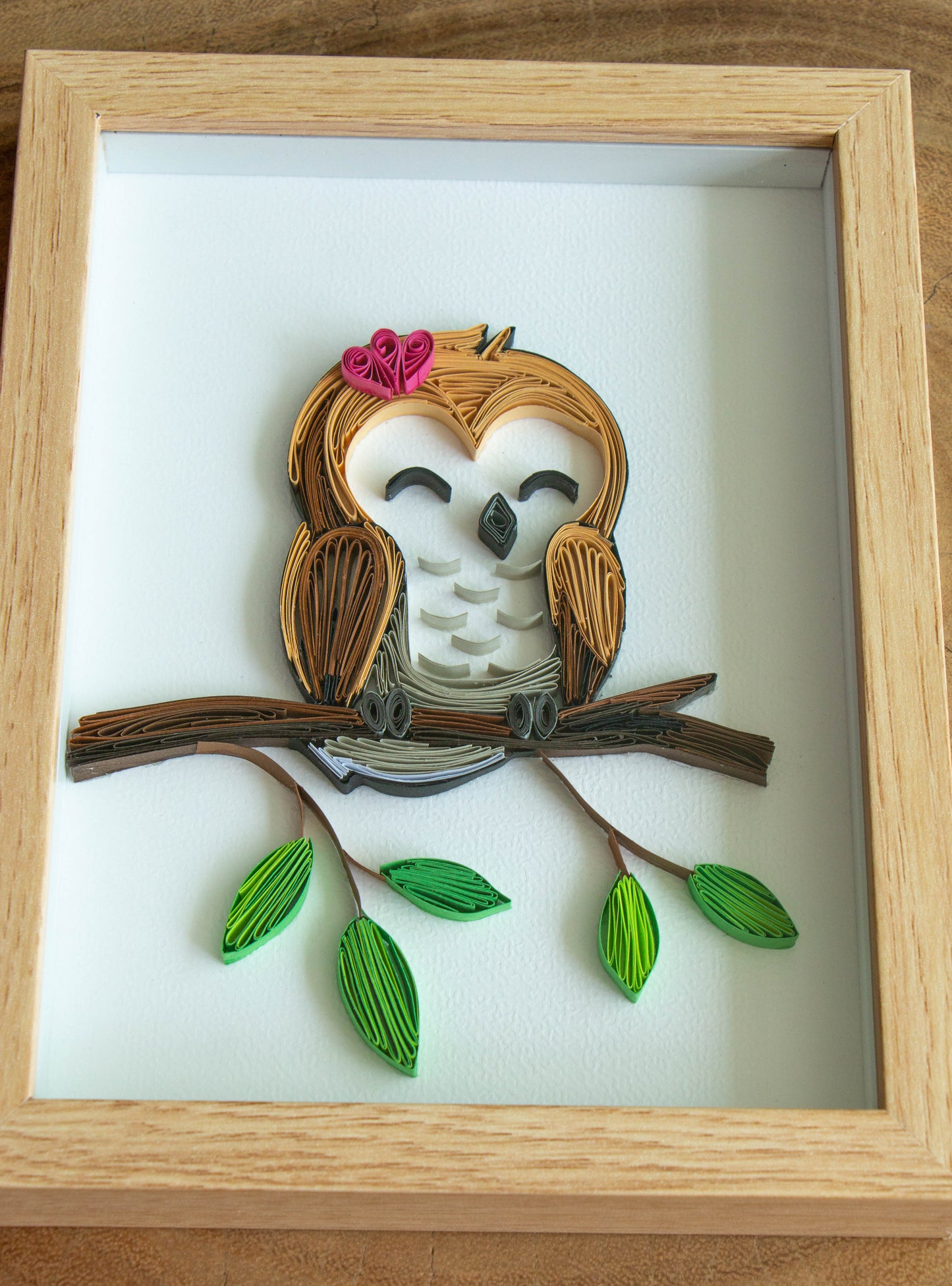 Small baby bird from paper. Baby room present quilling artwork. ArtyMargarita.com Unique artworks from paper.
