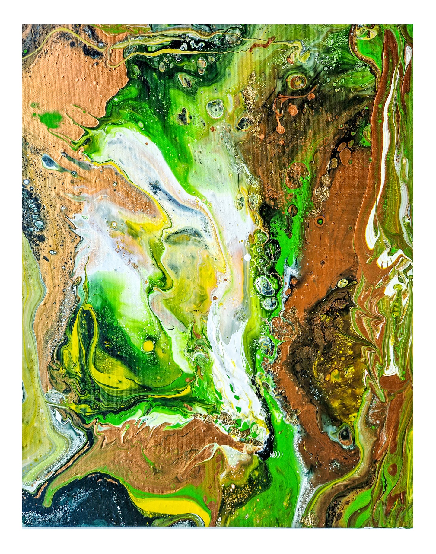 Acrylic Painting Abstract Green Dutch Pouring ARTY Margarita