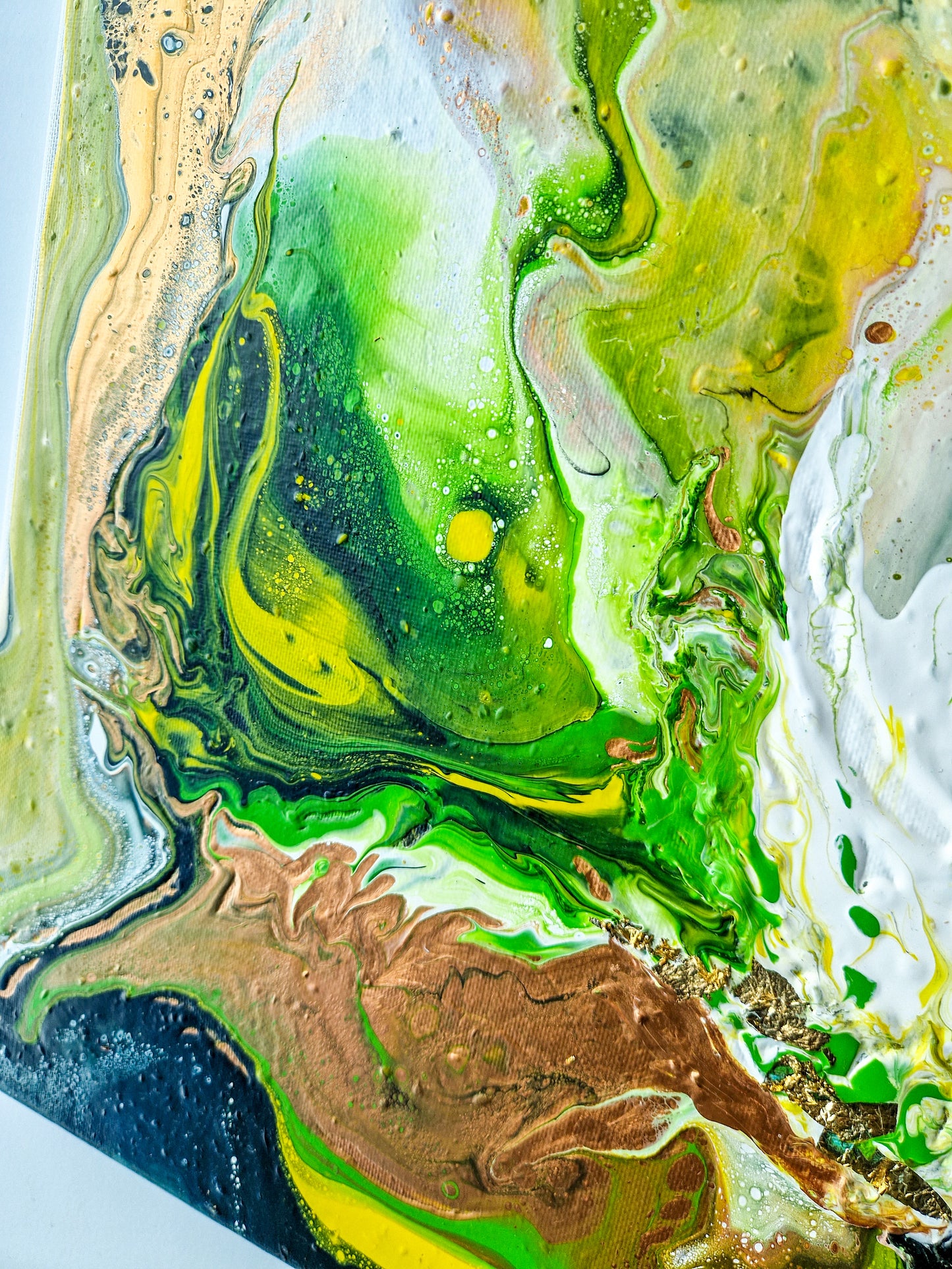 Acrylic Painting Abstract Green Dutch Pouring ARTY Margarita
