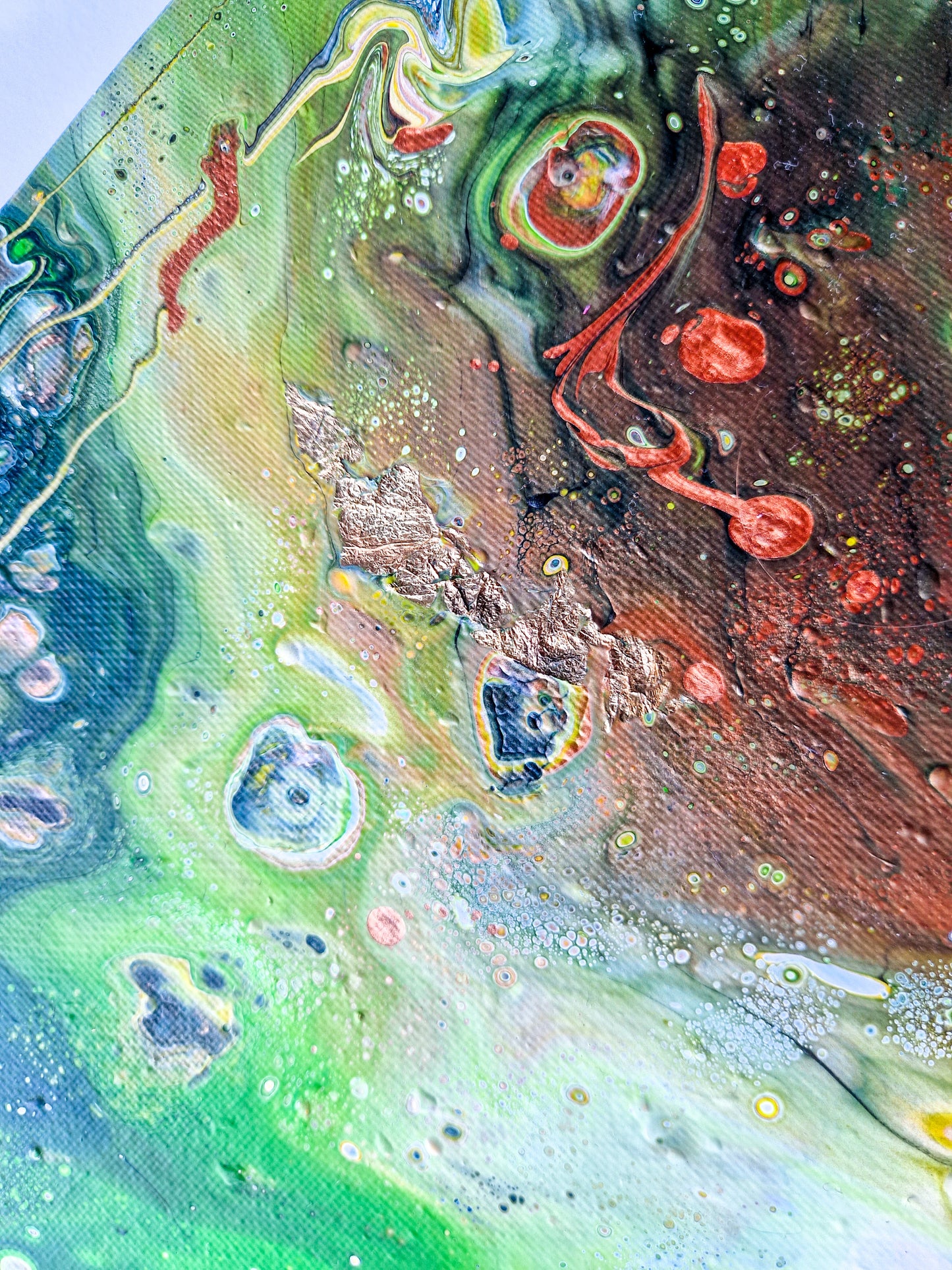 Acrylic Painting Abstract Green Dutch Pouring ARTY Margarita