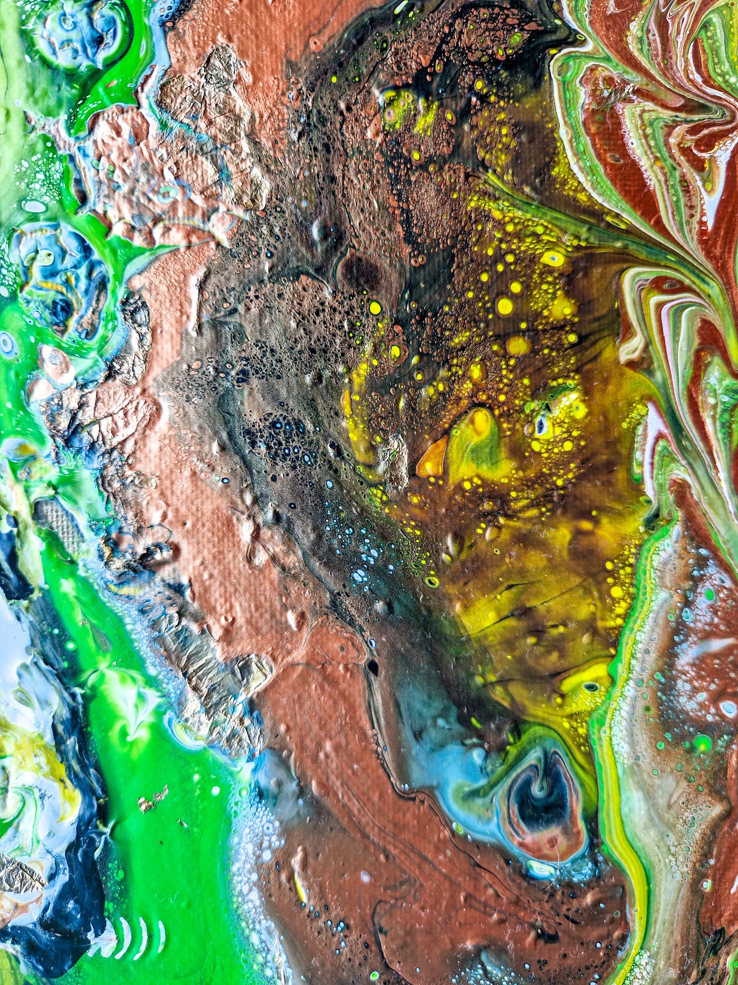 Acrylic Painting Abstract Green Dutch Pouring ARTY Margarita