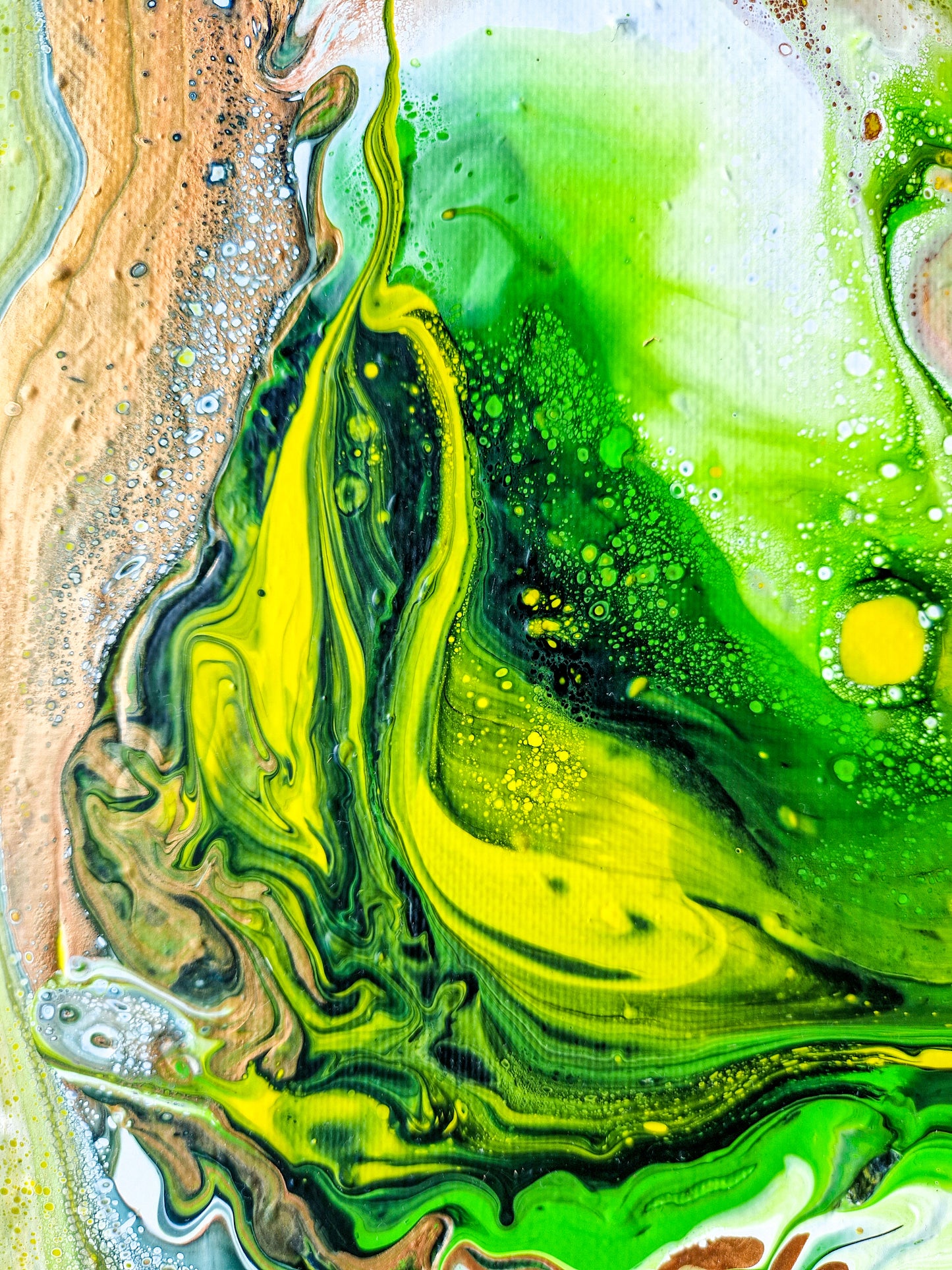 Acrylic Painting Abstract Green Dutch Pouring ARTY Margarita