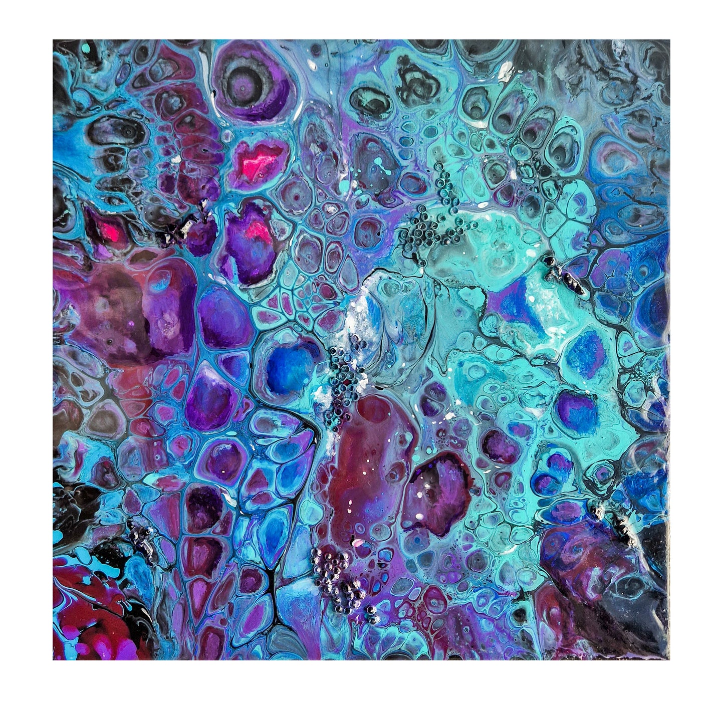 Acrylic Painting Abstract Purple Dutch Pouring ARTYMargarita.com