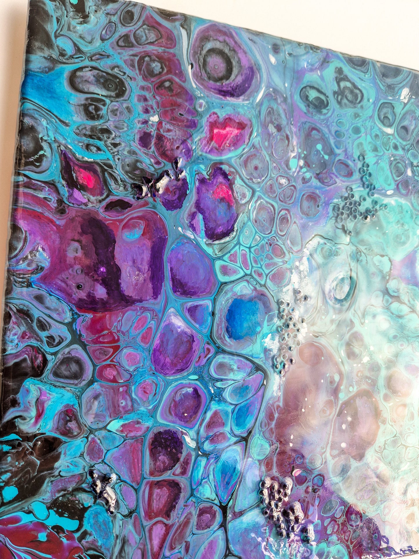 Acrylic Painting Abstract Purple Dutch Pouring ARTYMargarita.com