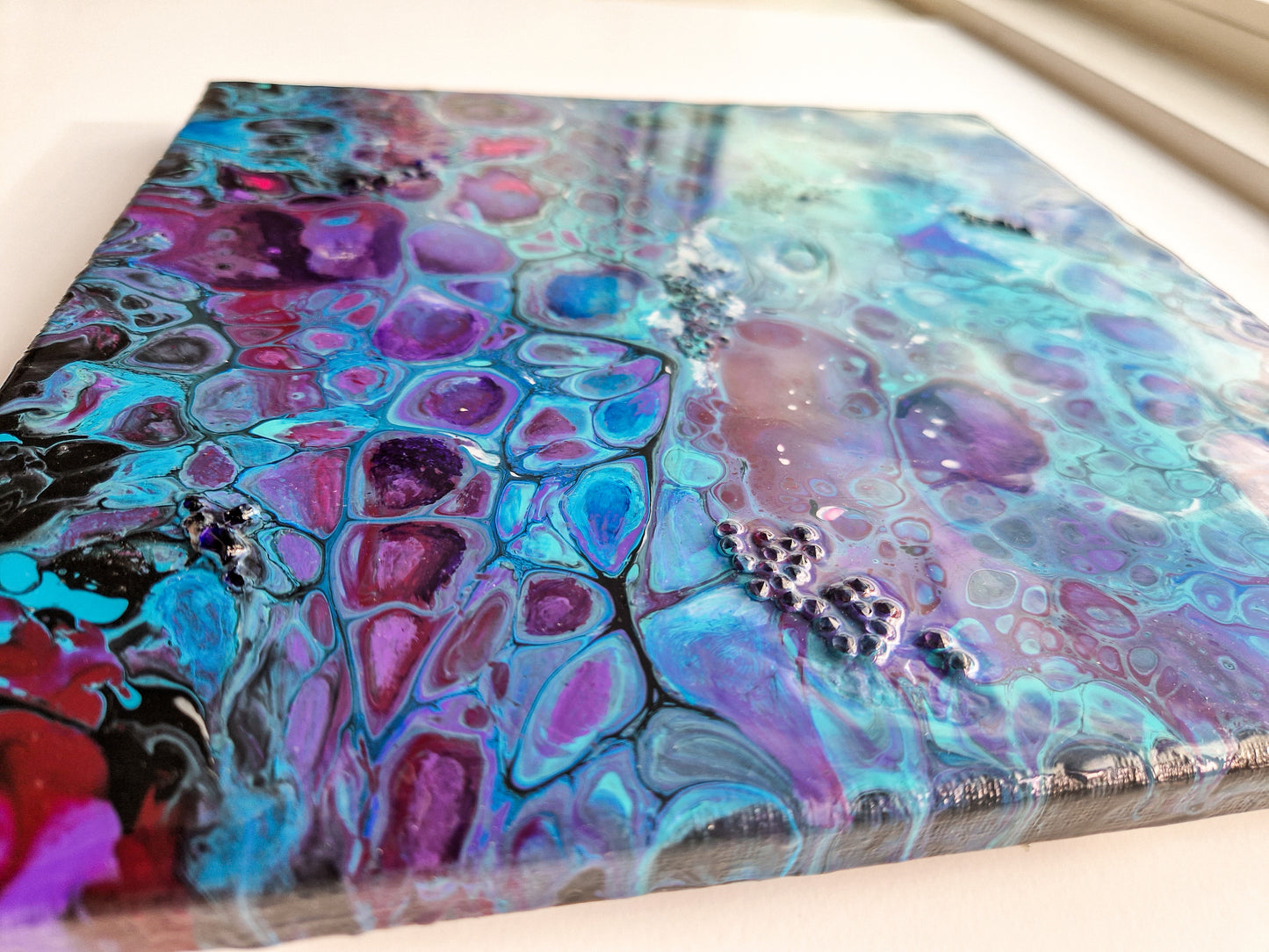 Acrylic Painting Abstract Purple Dutch Pouring ARTYMargarita.com
