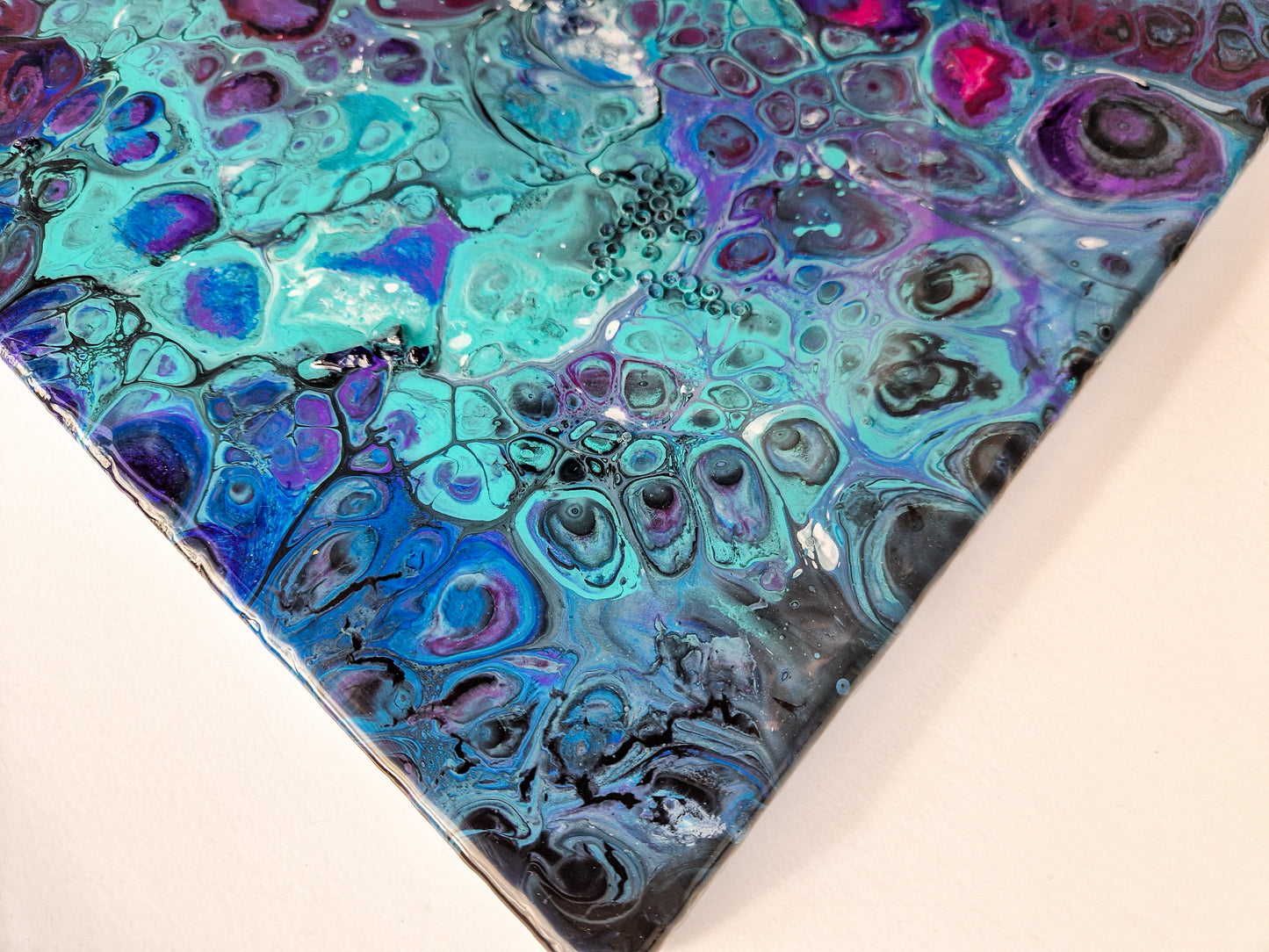 Acrylic Painting Abstract Purple Dutch Pouring ARTYMargarita.com