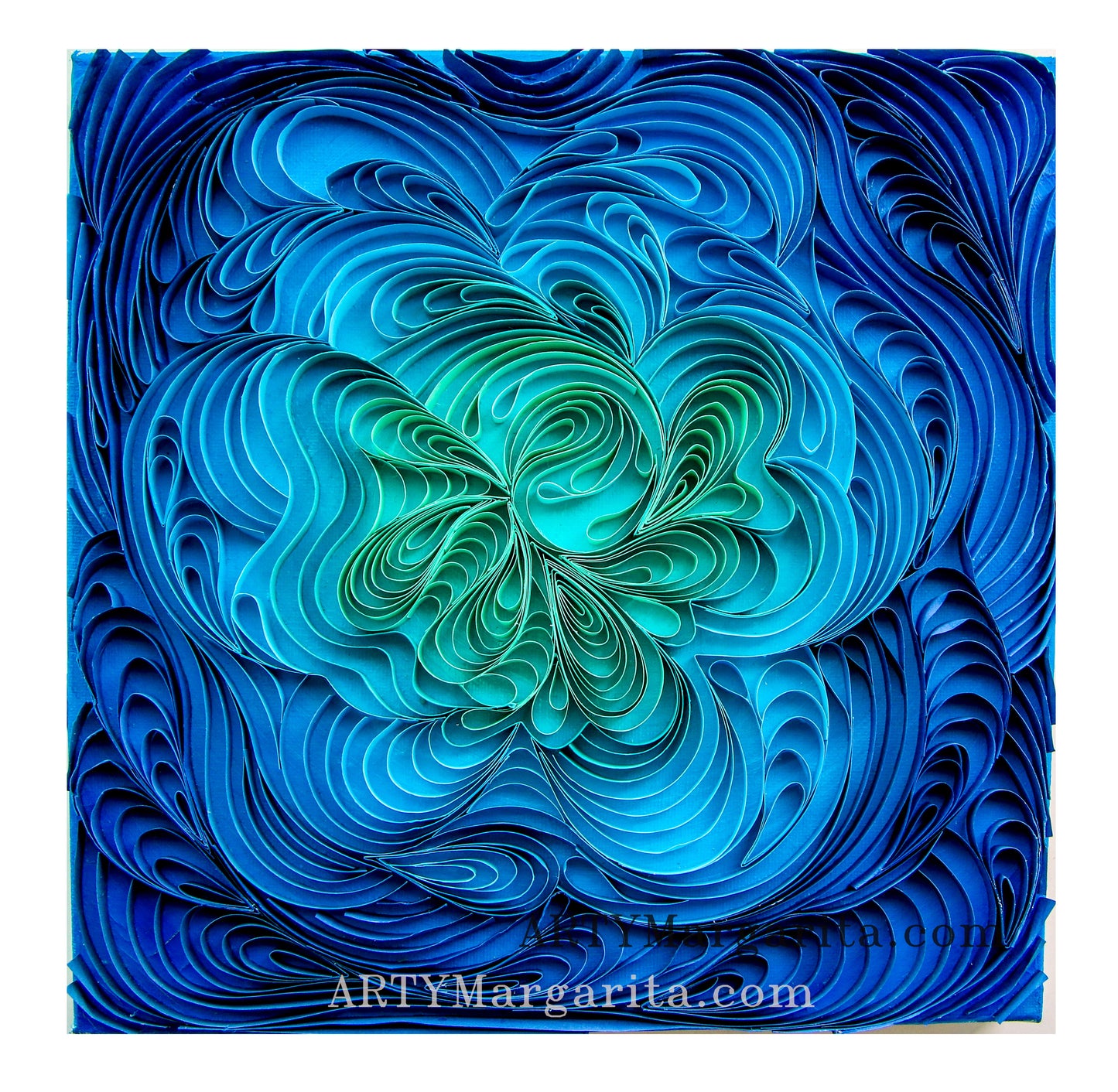 Abstract artwork from paper and painted with acrylics ARTYMargarita.com