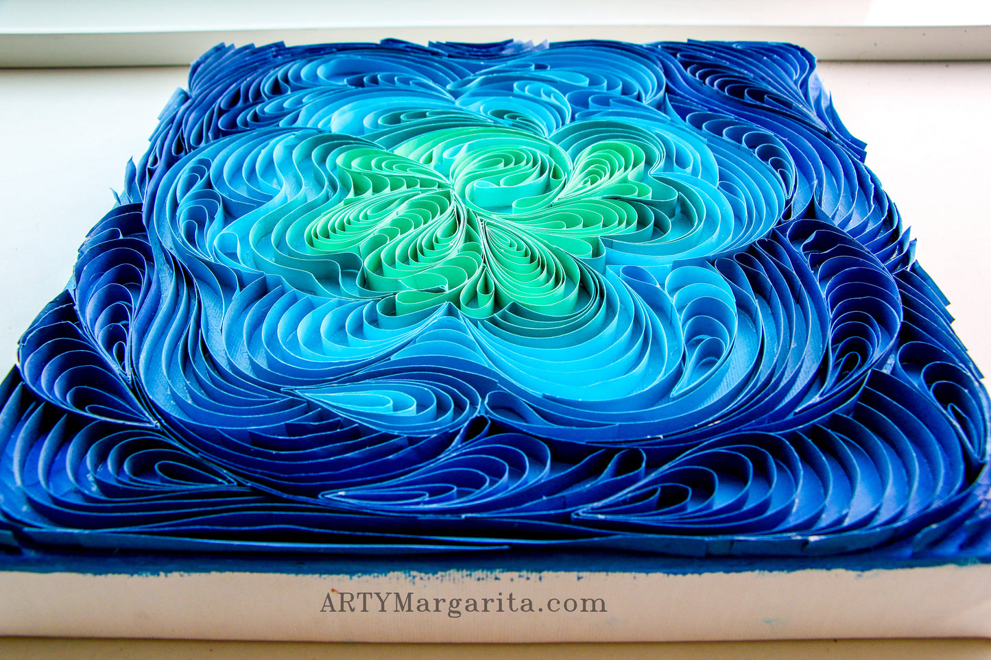 Abstract artwork from paper and painted with acrylics ARTYMargarita.com
