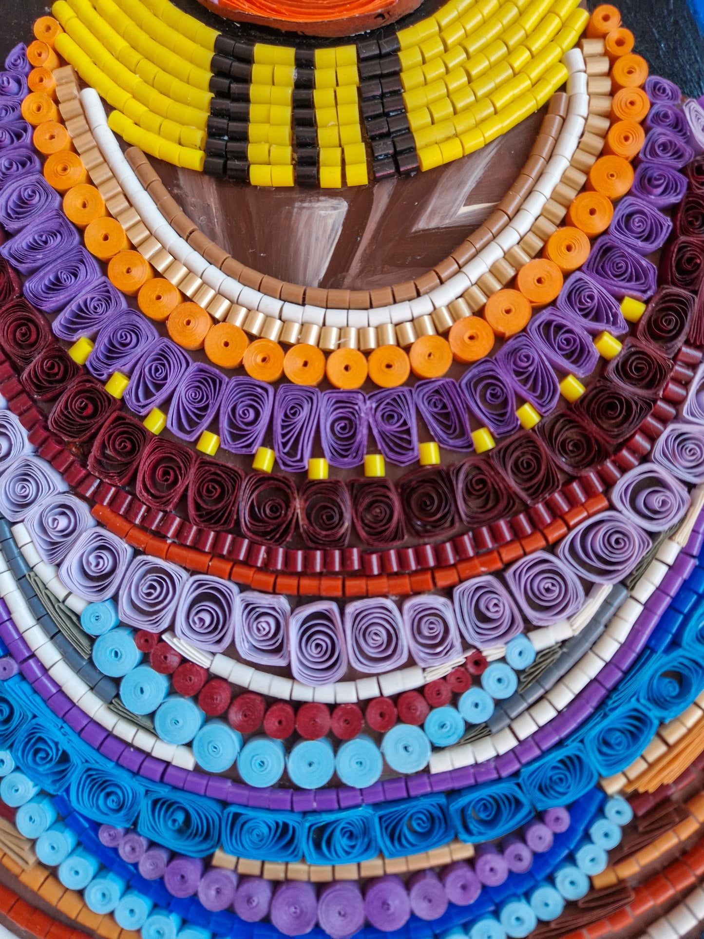Afrikan woman Paper artwork with jewellery Quilling
