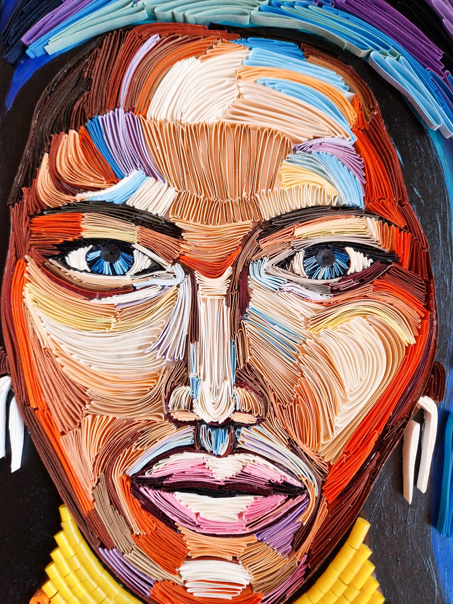 Afrikan woman Paper artwork with jewellery Quilling
