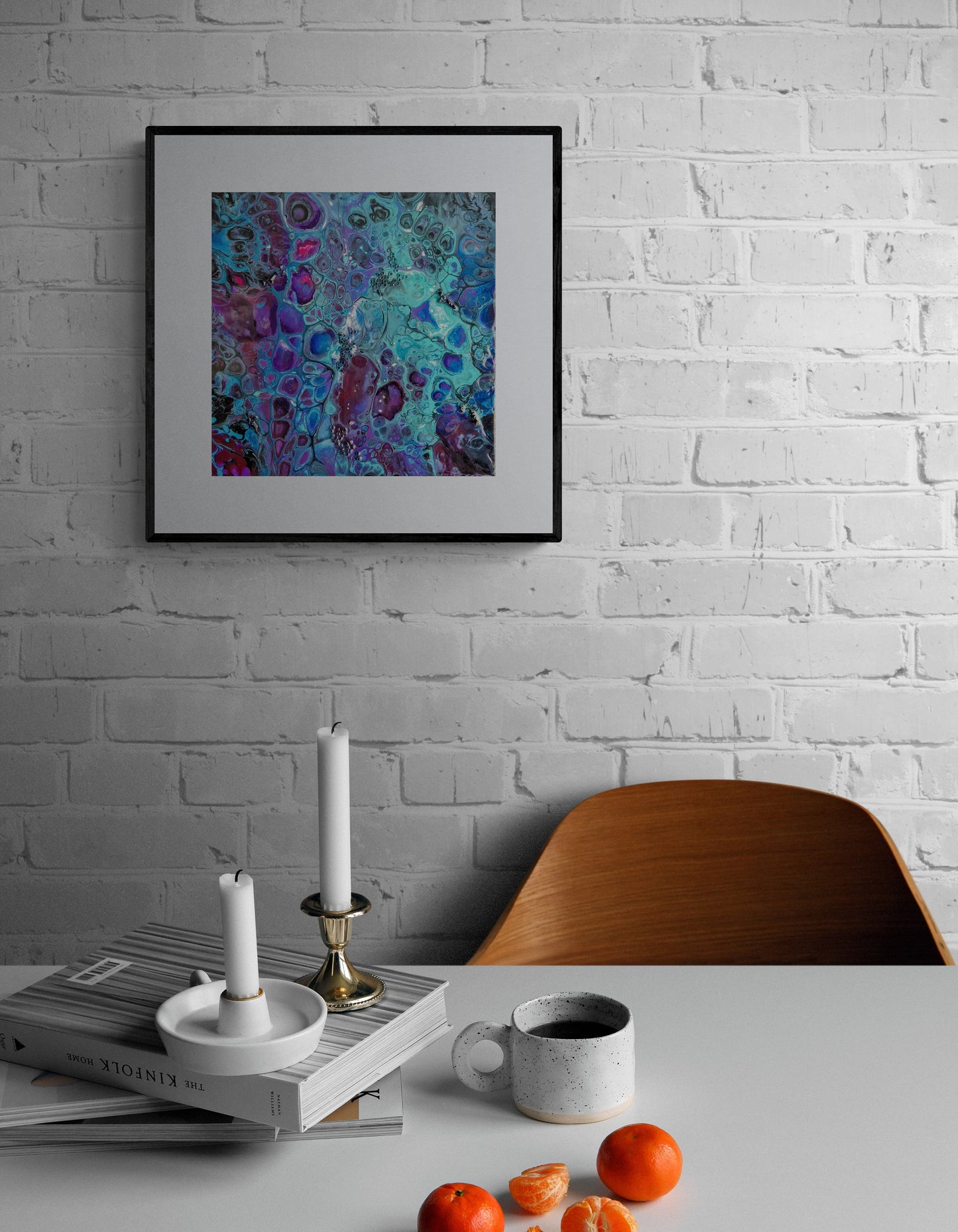 Acrylic Painting Abstract Purple Dutch Pouring ARTYMargarita.com