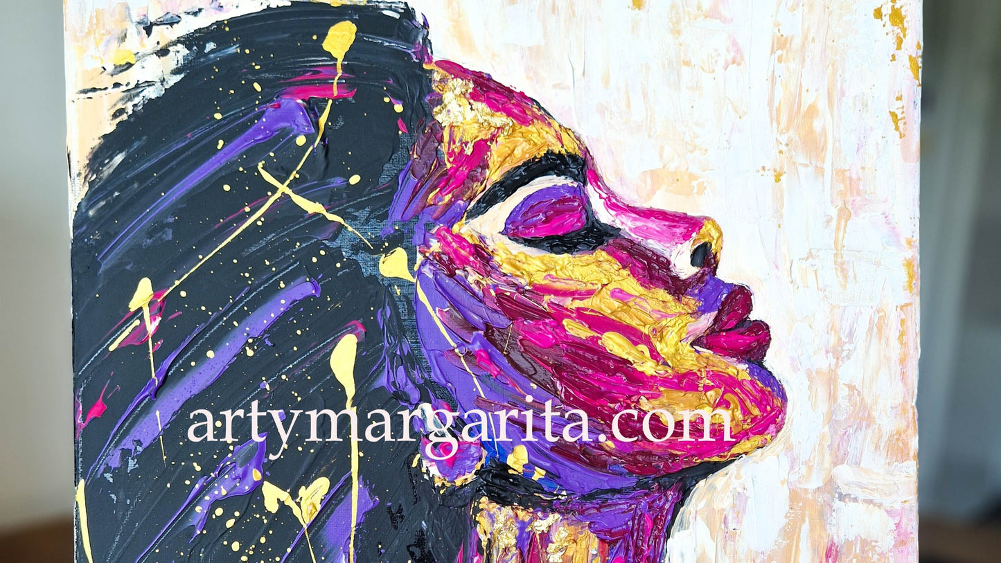 Acrylic abstract artwork Colourful Girl