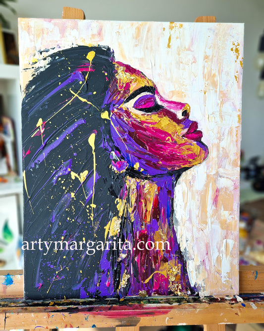 Acrylic abstract artwork Colourful Girl