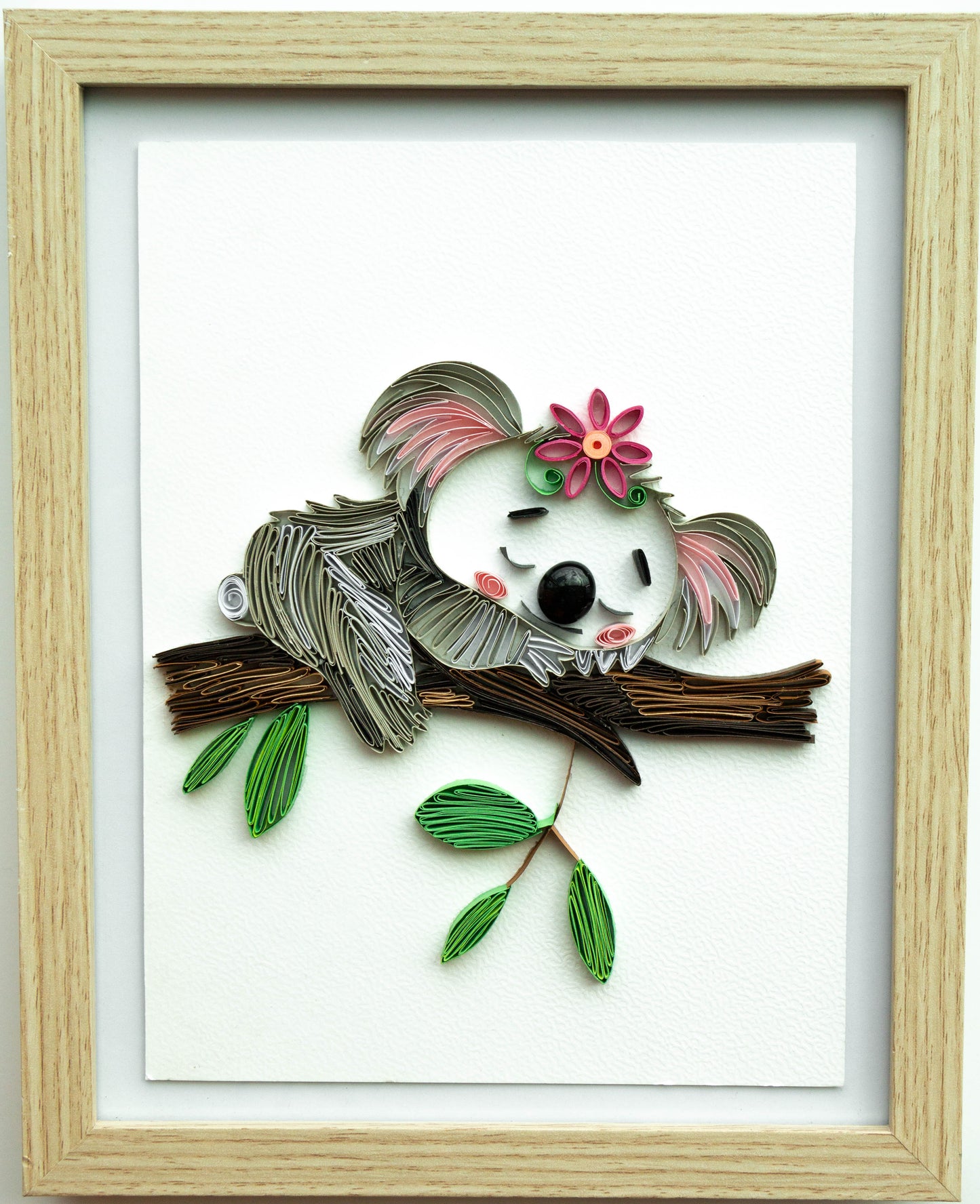 Small baby koala from paper. Baby room present quilling artwork. ArtyMargarita.com Unique artworks from paper.