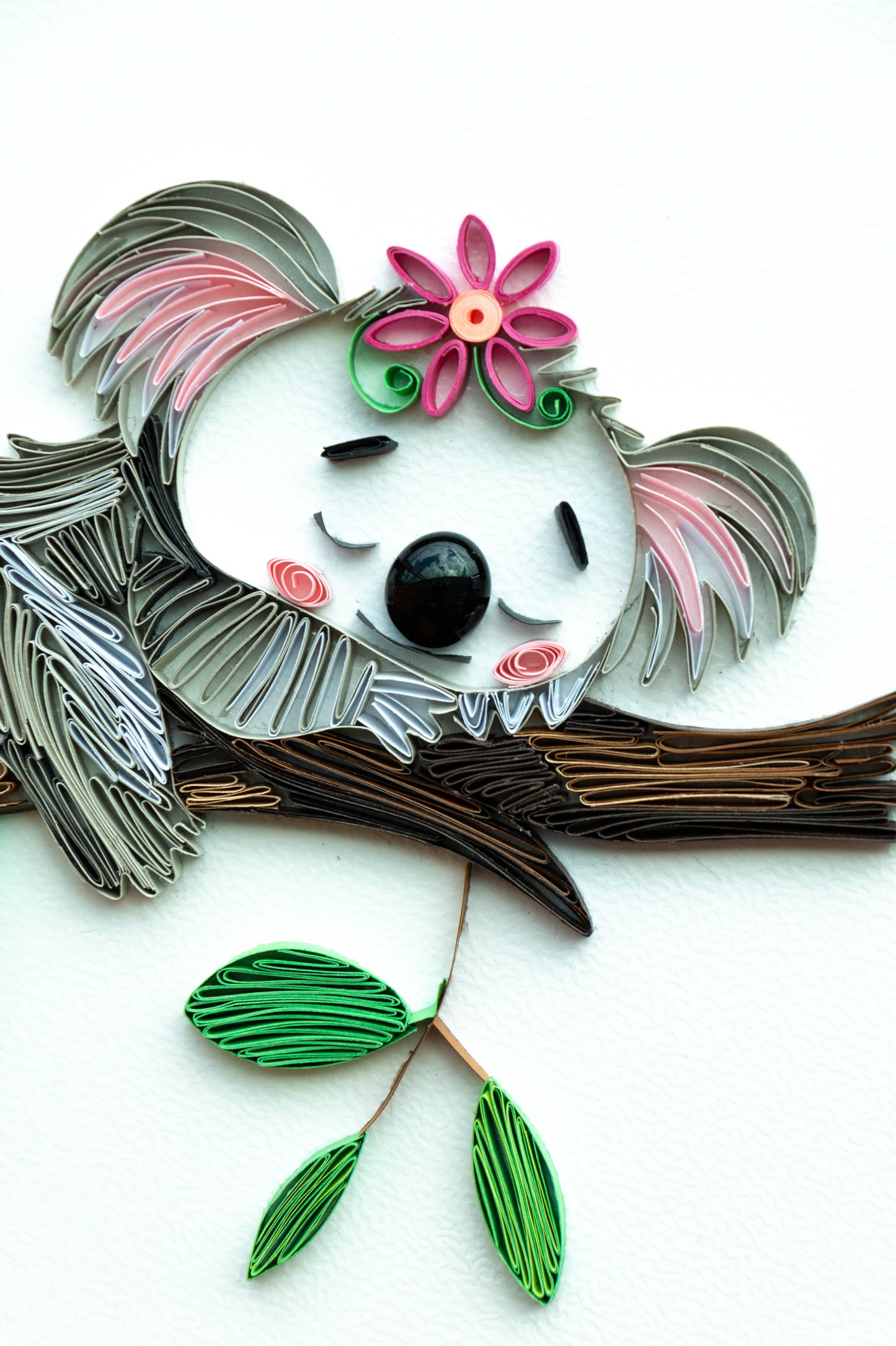 Small baby koala from paper. Baby room present quilling artwork. ArtyMargarita.com Unique artworks from paper.