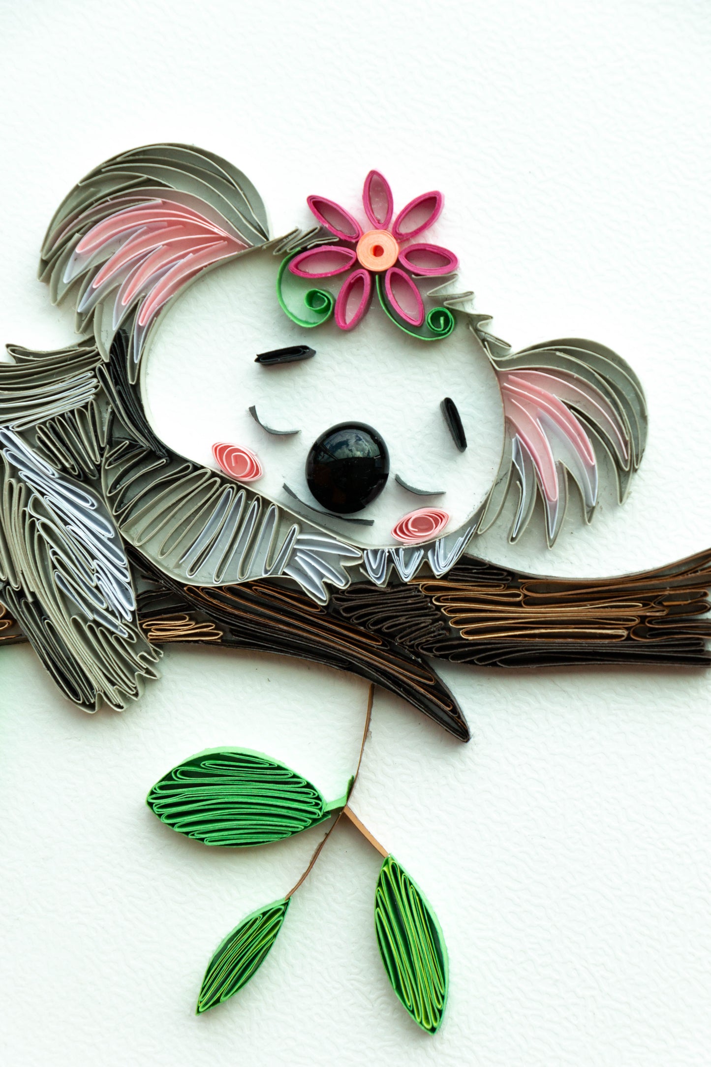 Small baby koala from paper. Baby room present quilling artwork. ArtyMargarita.com Unique artworks from paper.