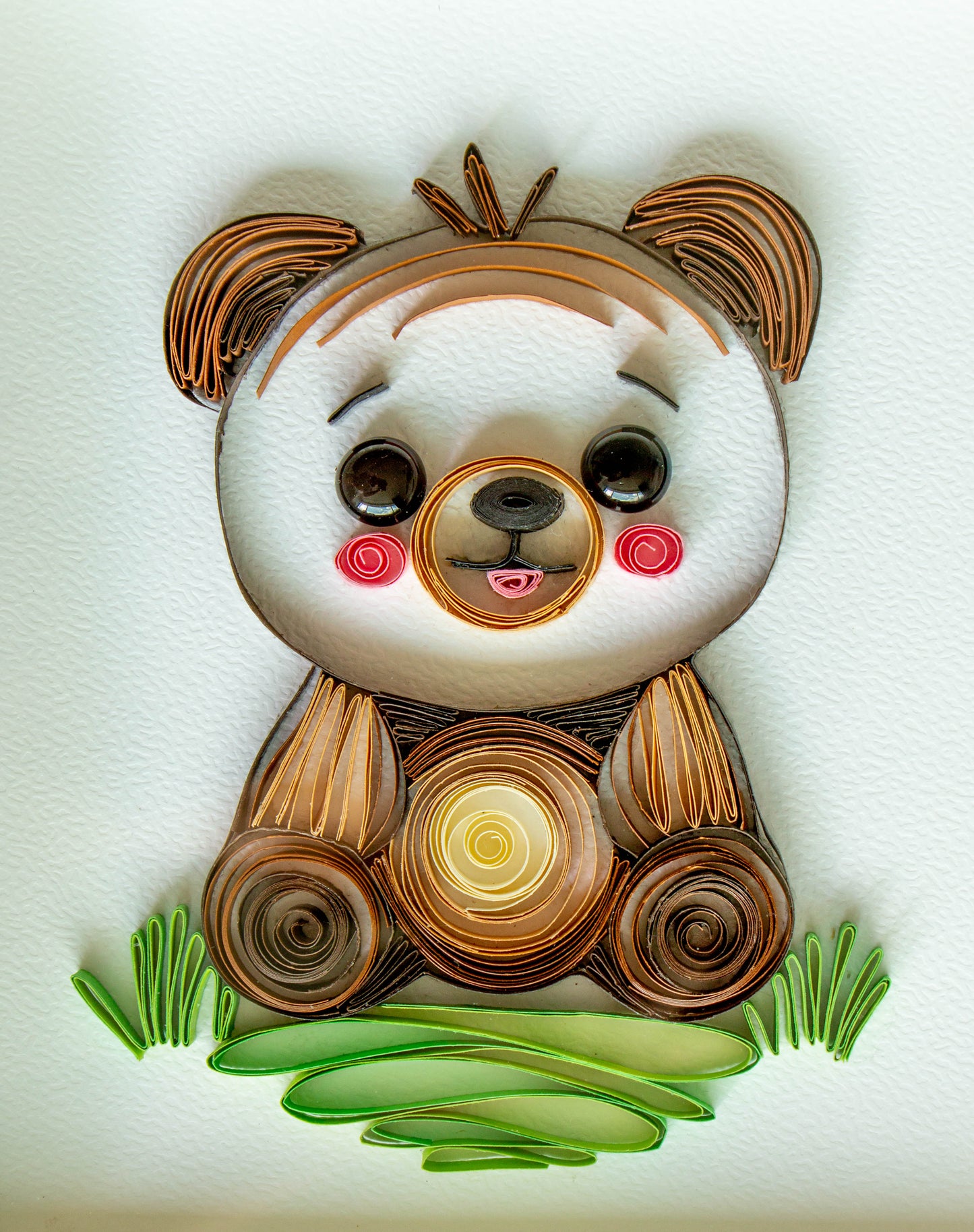 Small baby bear from paper. Baby room present quilling artwork. ArtyMargarita.com Unique artworks from paper.