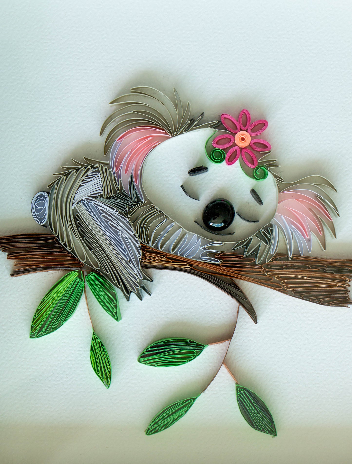 Small baby koala from paper. Baby room present quilling artwork. ArtyMargarita.com Unique artworks from paper.