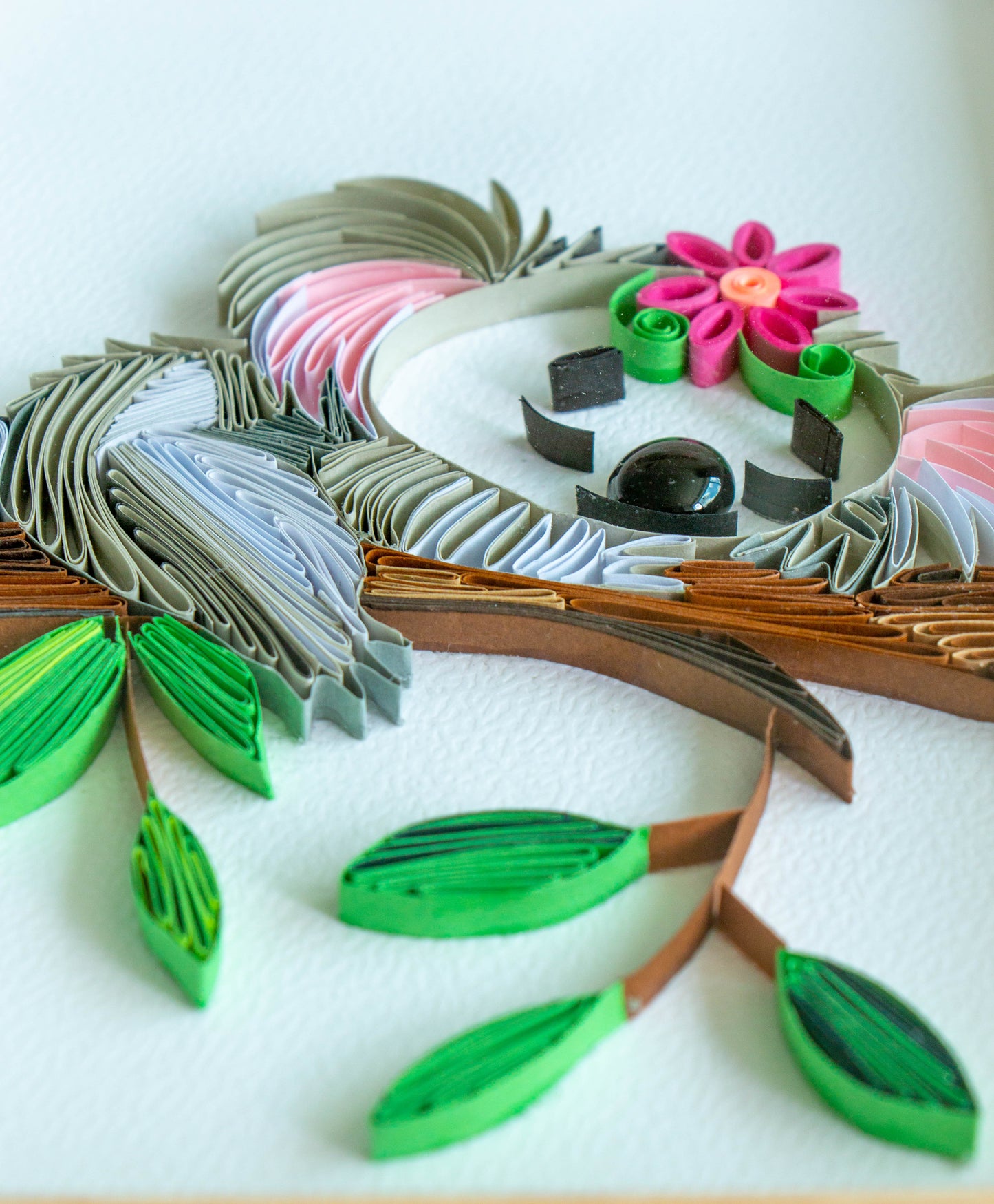 Small baby koala from paper. Baby room present quilling artwork. ArtyMargarita.com Unique artworks from paper.