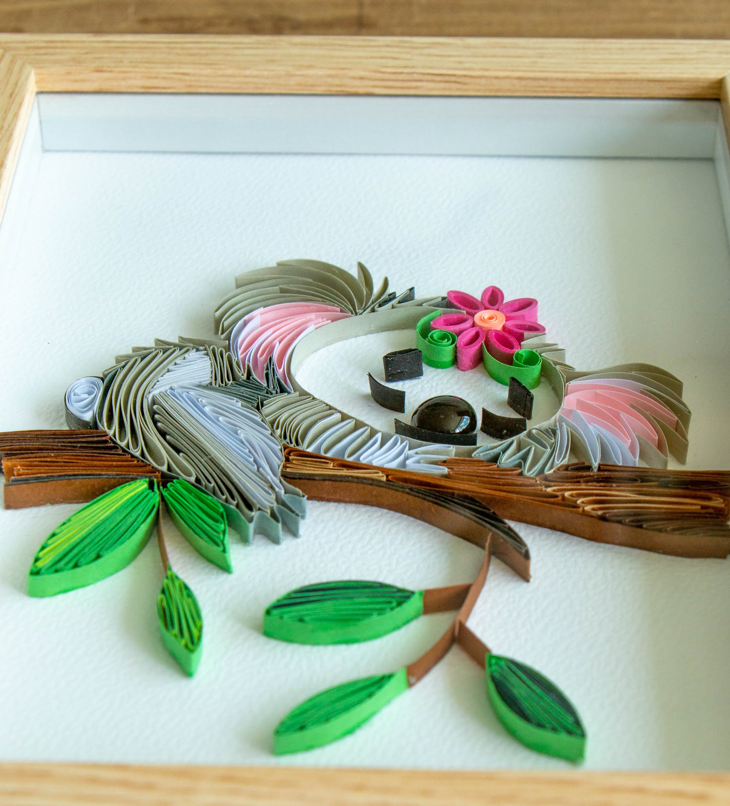 Small baby koala from paper. Baby room present quilling artwork. ArtyMargarita.com Unique artworks from paper.