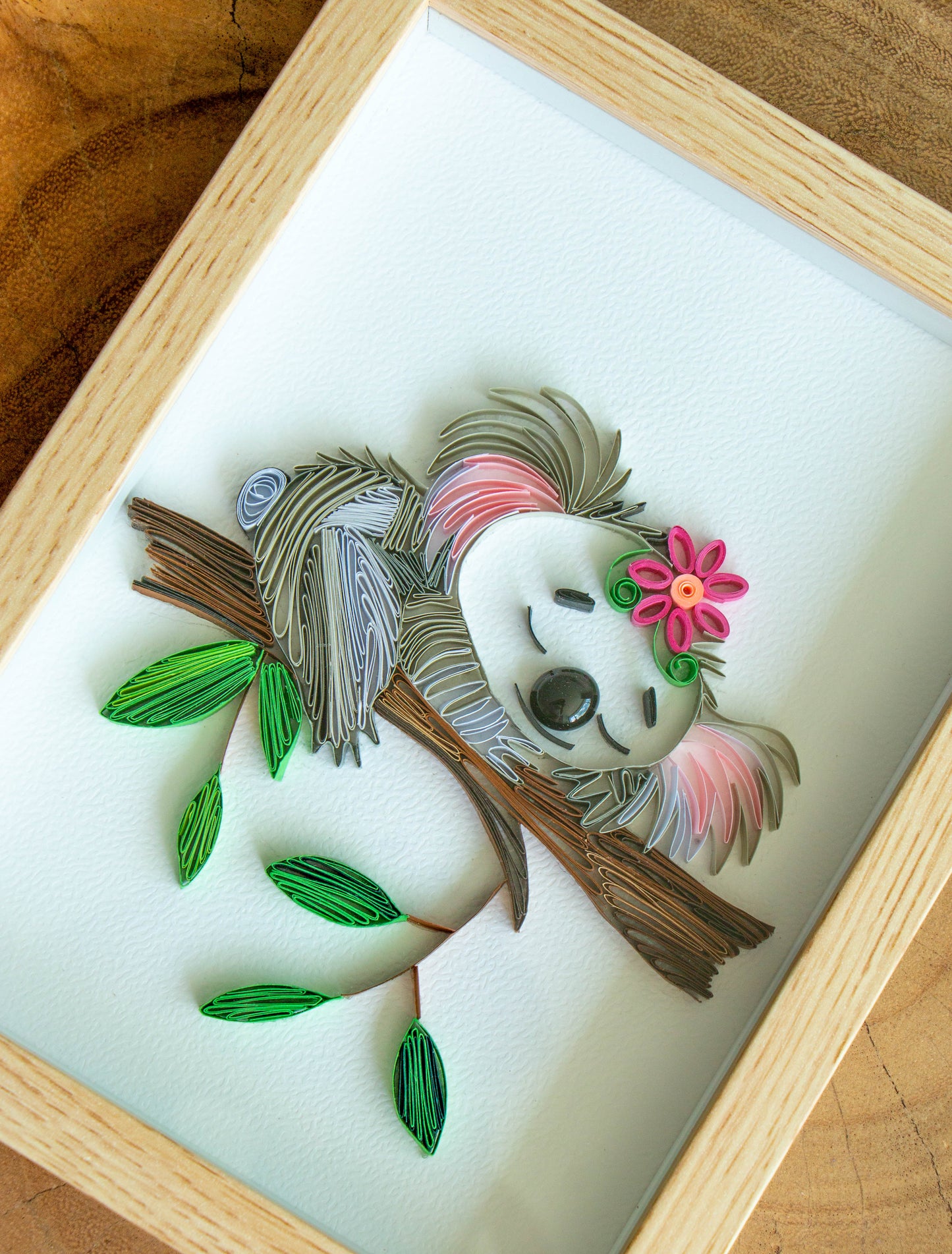 Small baby koala from paper. Baby room present quilling artwork. ArtyMargarita.com Unique artworks from paper.