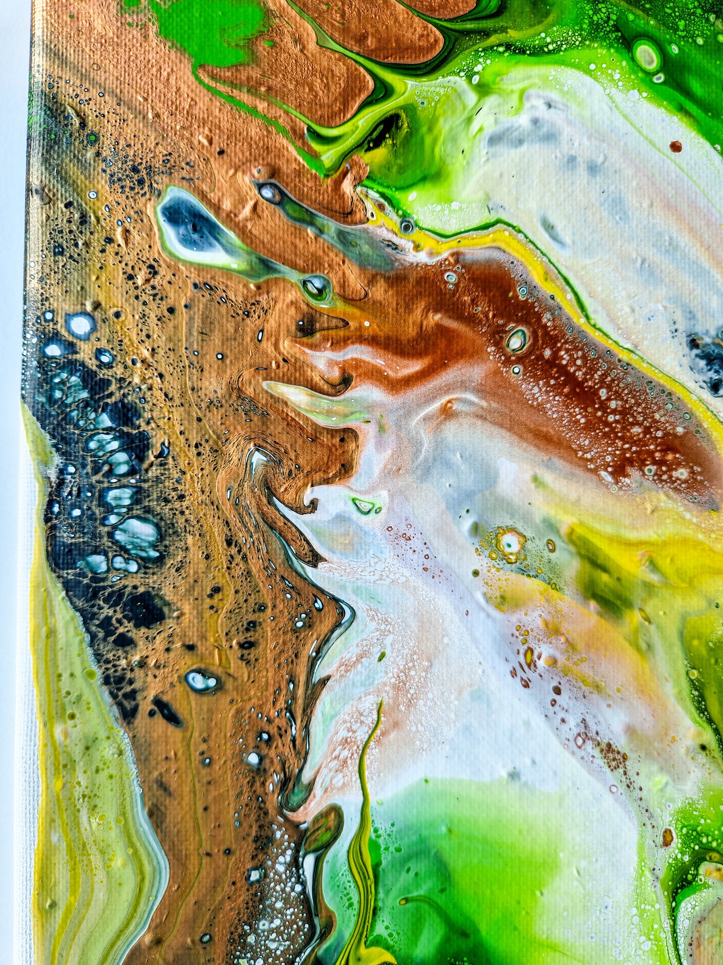 Acrylic Painting Abstract Green Dutch Pouring ARTY Margarita
