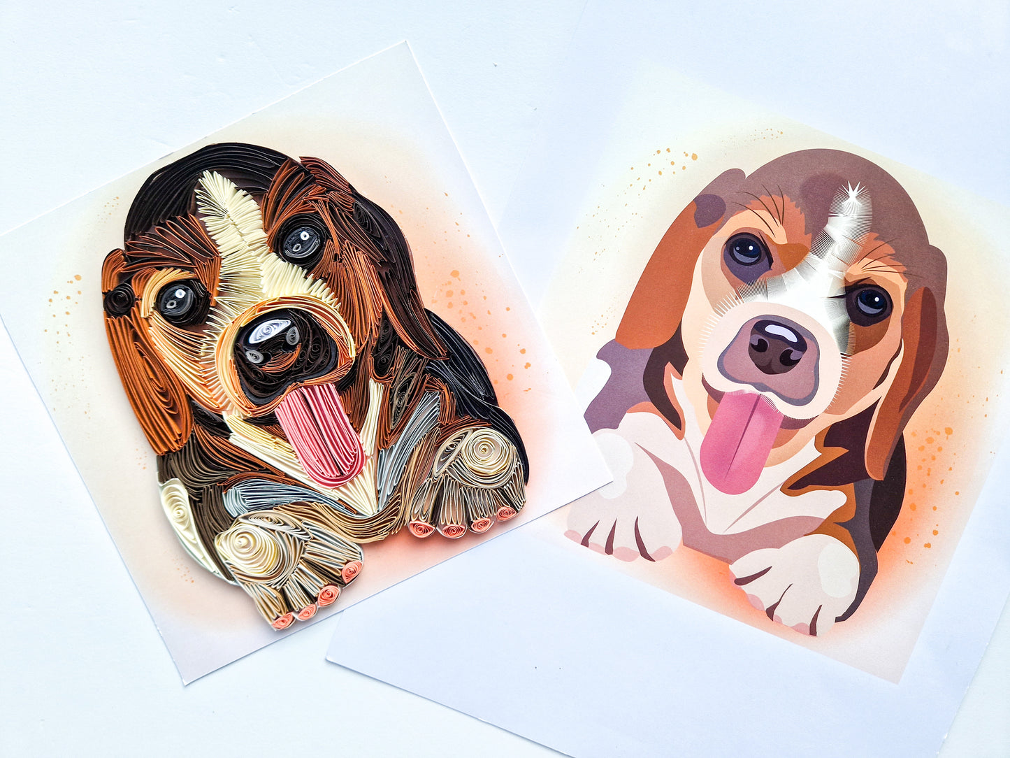 Unique portraits of Pets in Paper Customized artwork by ArtyMargarita