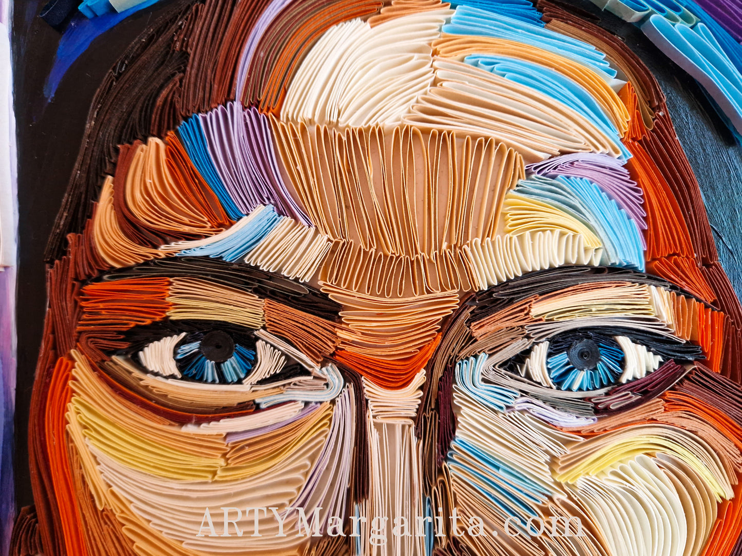 Afrikan woman Paper artwork with jewellery Quilling