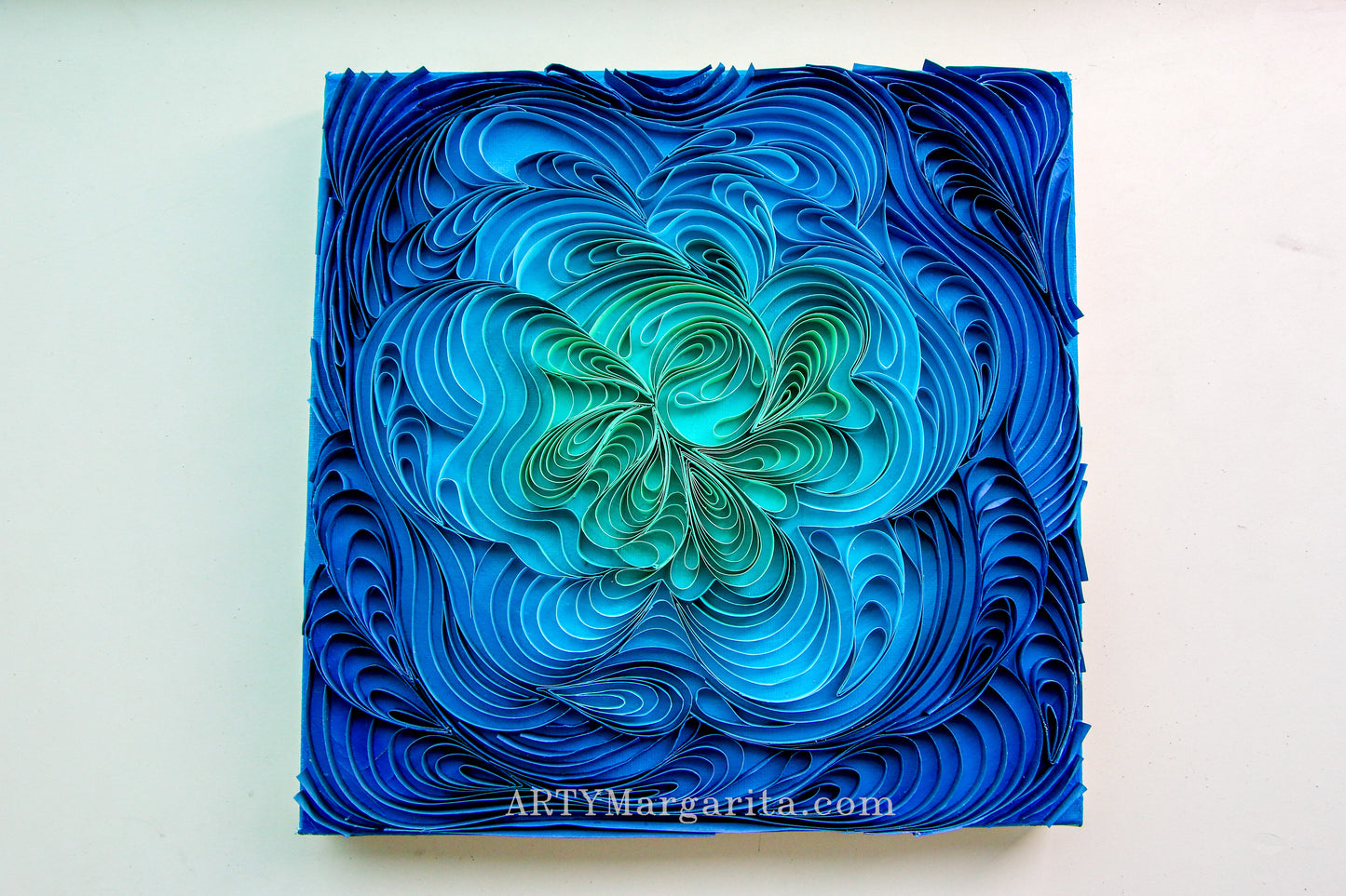 Abstract artwork from paper and painted with acrylics ARTYMargarita.com