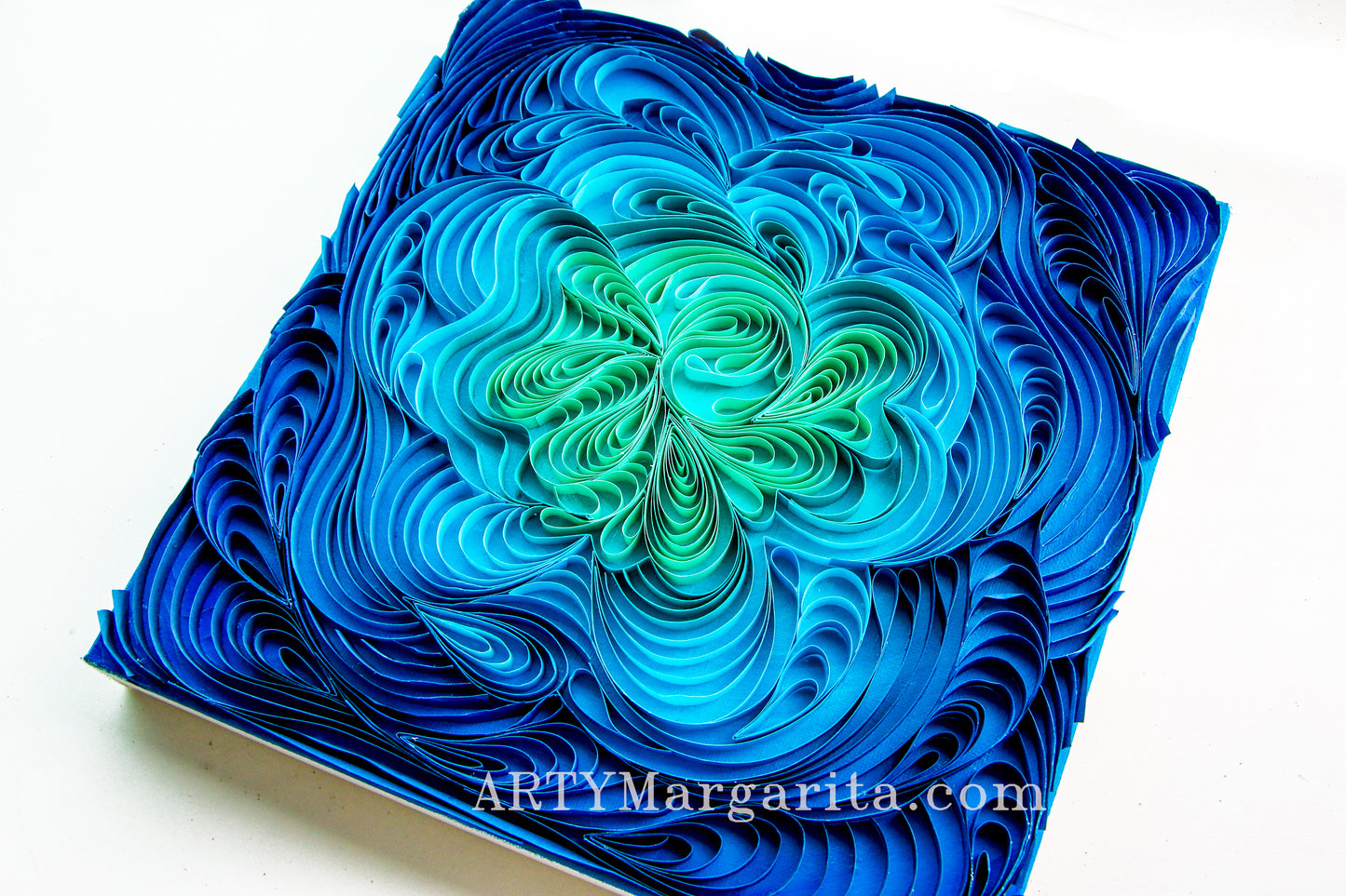 Abstract artwork from paper and painted with acrylics ARTYMargarita.com