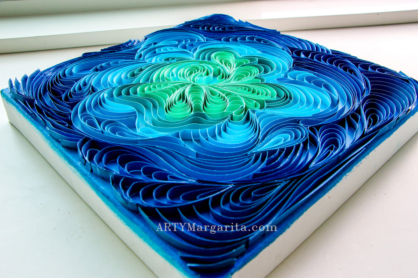 Abstract artwork from paper and painted with acrylics ARTYMargarita.com