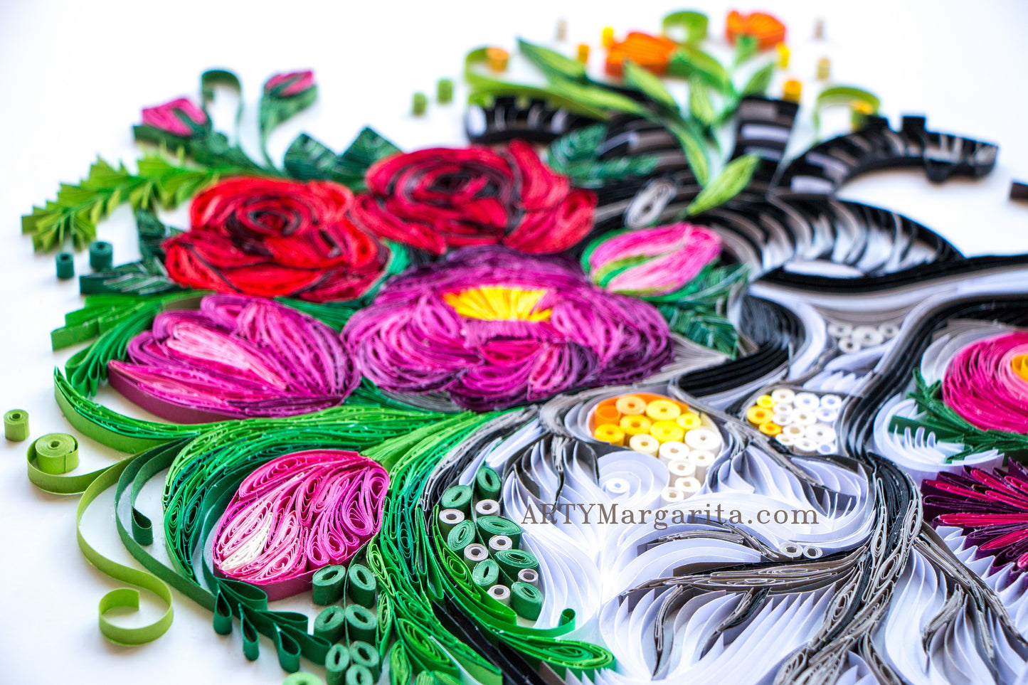 Paper Art Quilling Heart with Flowers Made from Paper ArtyMargarita